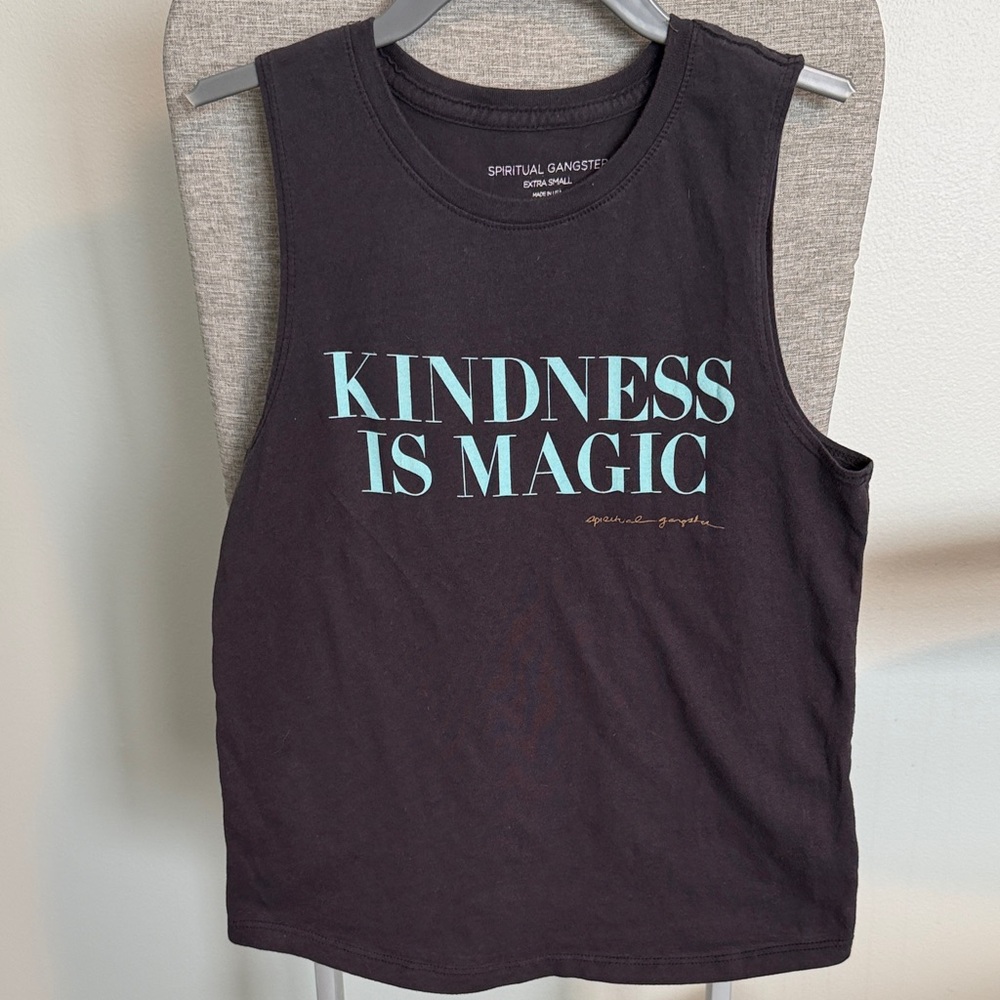 Spiritual Gangster Black Tank with Blue Text